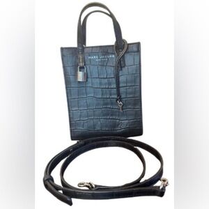 Marc Jacobs Micro Black Croc-Embossed Leather Handbag NWOT